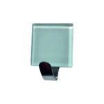 Self-adhesive hook QF type 7 , stainless steel, white glass, LUXURY EDITION, 2pcs Hooks Twentyshop.cz